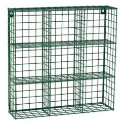 Wandrek wire 9 vakken - groen - 40x40x10 cm