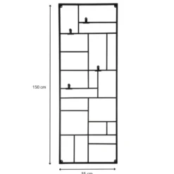Wandrek XXL met clips - 55x150 cm - zwart