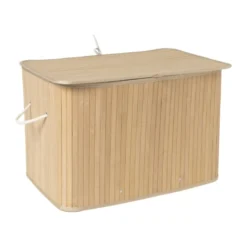 Wasmand bamboe 90 liter - naturel - 60x40x40 cm