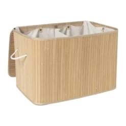 Wasmand bamboe 90 liter - naturel - 60x40x40 cm