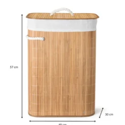 Wasmand bamboe - naturel - 72 liter