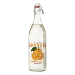 Waterfles met sinaasappels - transparant/oranje - ø8.6x30.6 cm