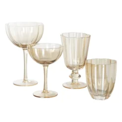 Waterglas geschulpt - goudkleurig - 250 ml