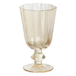 Waterglas op stam geschulpt - goudkleurig - 250 ml