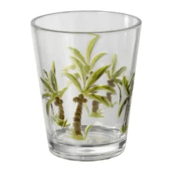 Waterglas palmboom - groen - ø9.5x11.5 cm