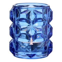 Waxinelichthouder bollen glas - diverse varianten - ø7.8x9.3 cm