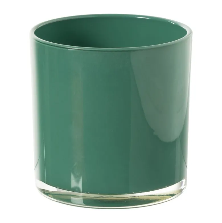 Waxinelichthouder - groen - ø10x10 cm