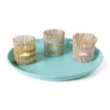 Waxinelichthouder riet - paars - ø8x9 cm