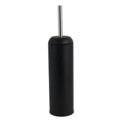 WC-borstel en houder metaal - zwart - 41 cm