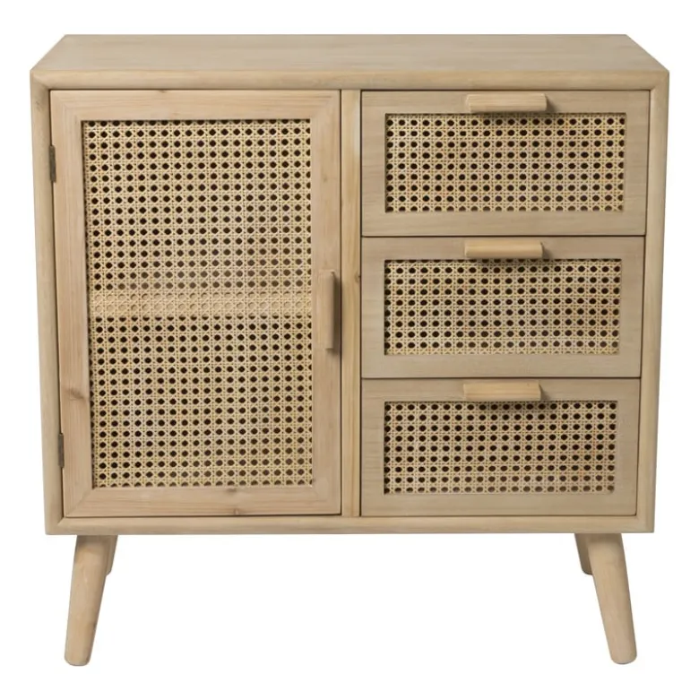 Webbing Java kast met 1 deur en 3 laden - 75x74.5x35 cm