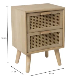 Webbing Java kast met 2 laden - 56x40x31 cm
