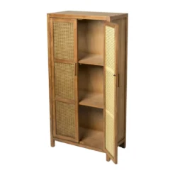 Webbing kast Bandung hoog - bruin - 140x70x40 cm