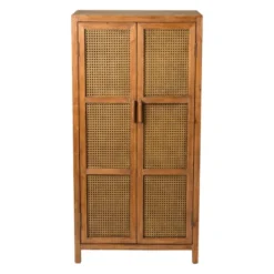 Webbing kast Bandung hoog - bruin - 140x70x40 cm