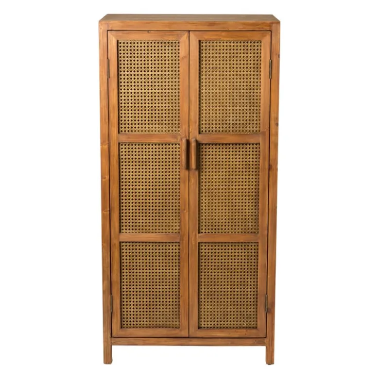 Webbing kast Bandung hoog - bruin - 140x70x40 cm
