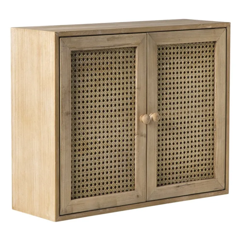 Webbing wandkast Bandung - naturel - 48.5x60x22 cm