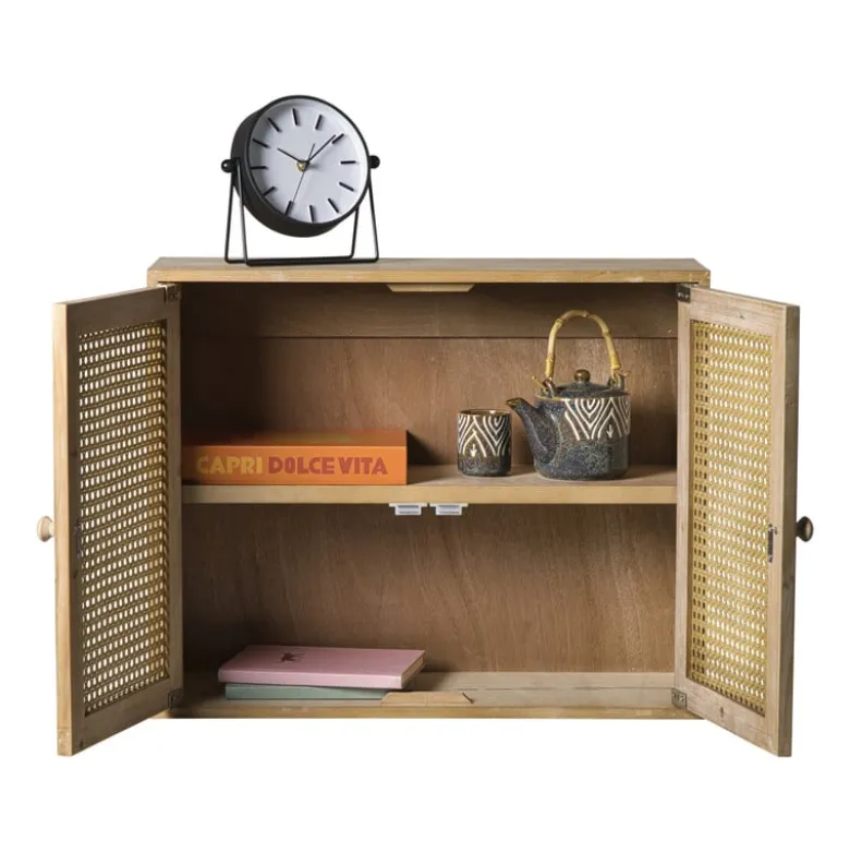 Webbing wandkast Bandung - naturel - 48.5x60x22 cm