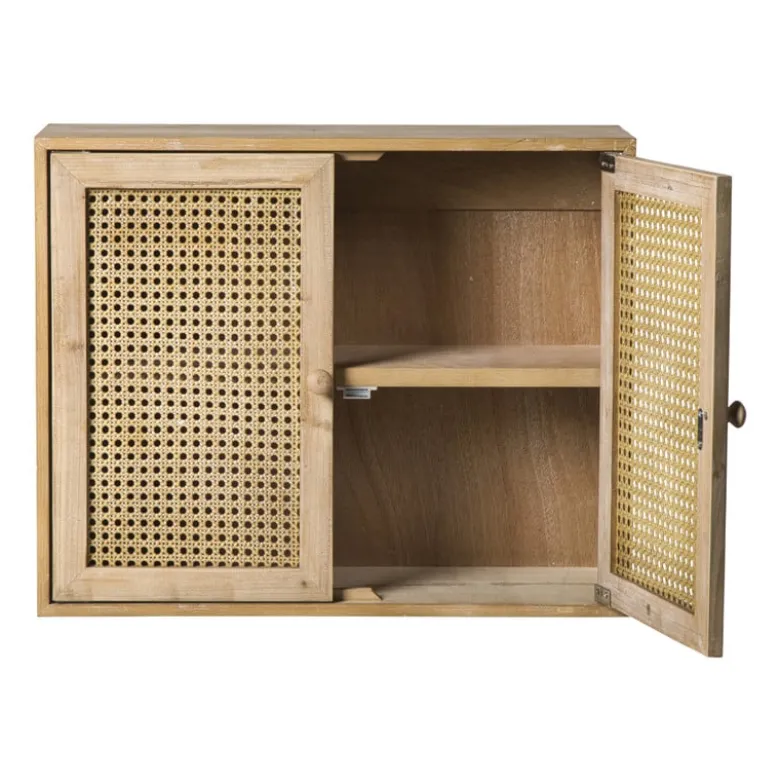Webbing wandkast Bandung - naturel - 48.5x60x22 cm
