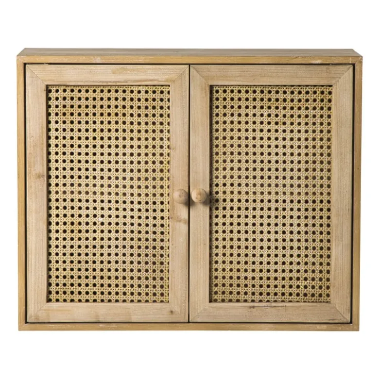 Webbing wandkast Bandung - naturel - 48.5x60x22 cm