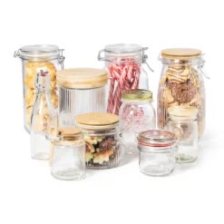 Weckpot met bamboe deksel - 500 ml