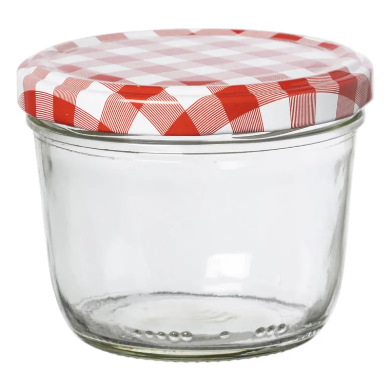 Weckpot rood witte deksel - 230 ml