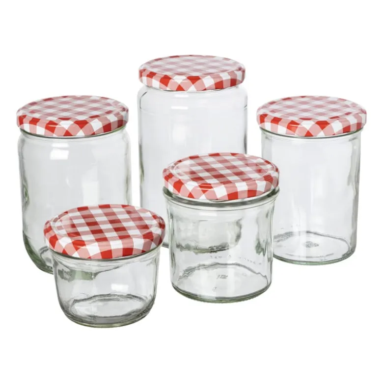 Weckpot rood witte deksel - 435 ml