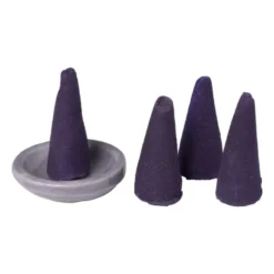 Wierook set - lavendel - kegels met schaaltje