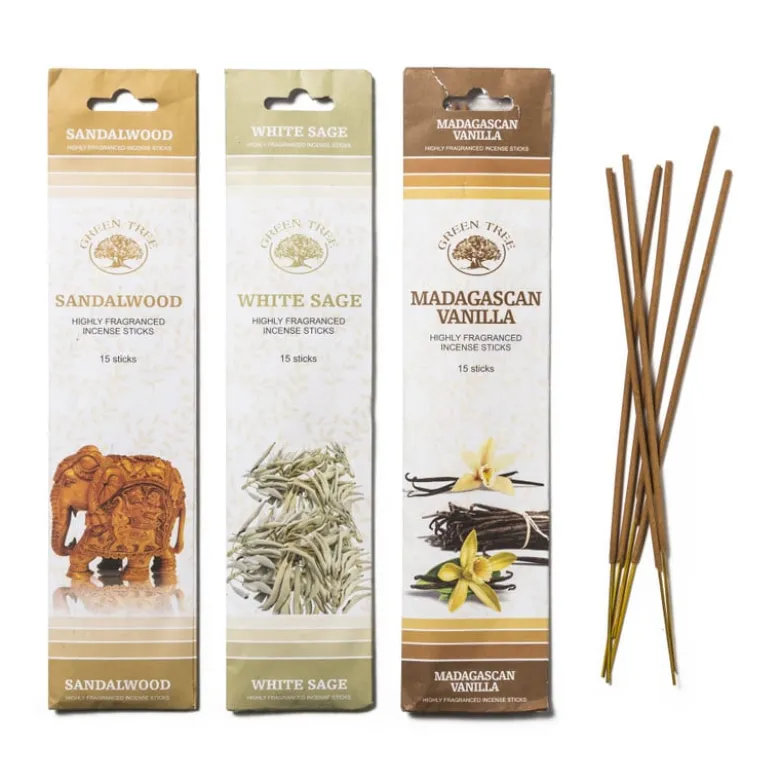 Wierooksticks Green Tree - sandalwood - 15 stokjes