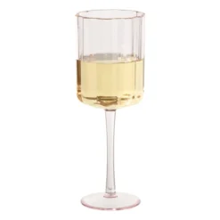 Wijnglas geschulpt - roze - 370 ml