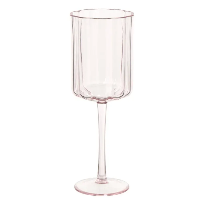 Wijnglas geschulpt - roze - 370 ml