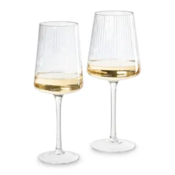 Wijnglas ribbel groot - glas - 400 ml