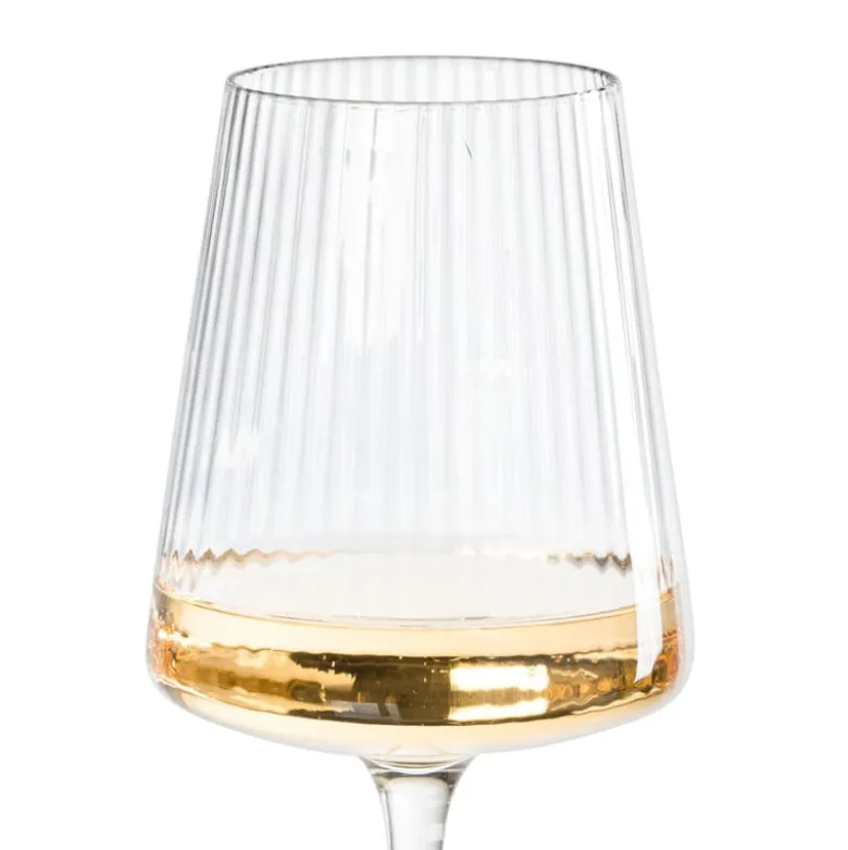 Wijnglas ribbel groot - glas - 400 ml