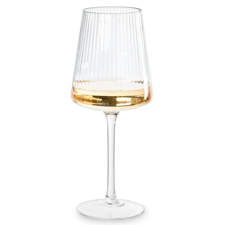 Wijnglas ribbel groot - glas - 400 ml