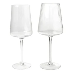 Wijnglas ribbel klein - glas - 300 ml