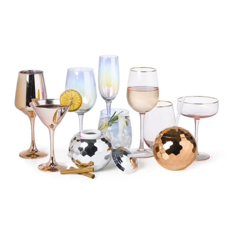 Wijnglas - roze/goud - 380 ml