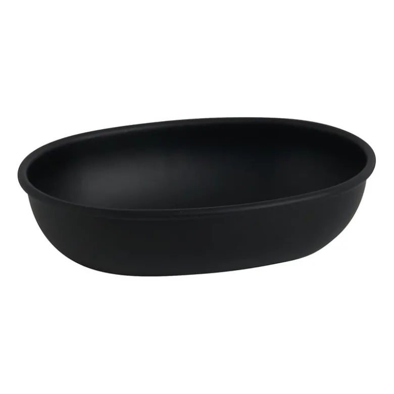 Zeepbakje metaal - zwart - 14 cm