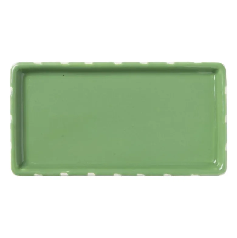 Zeepschaaltje blokjes - groen/wit - 1.3x15.8x8.3 cm