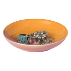 Zeepschaaltje duo - oranje/roze - ø11x2.2 cm