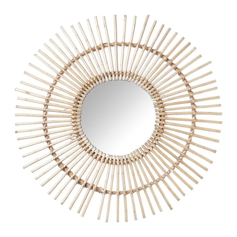 Zonnespiegel met rotan rand - ø55 cm
