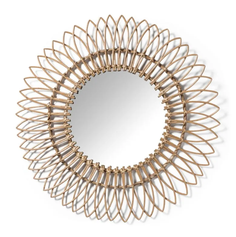 Zonnespiegel rotan - ø76 cm