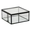 Zwart box glas groot - zwart/transparant - 6x14x14 cm