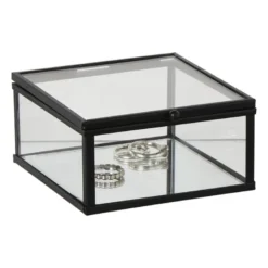 Zwart box glas klein - zwart/transparant - 5x10x10 cm